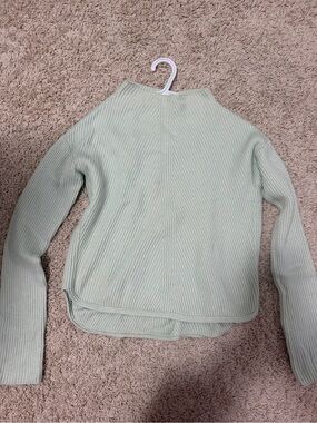 Babaton Mint Green Ribbed Crewneck Sweater
